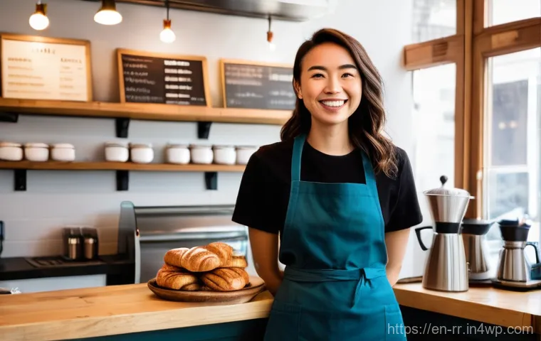 지역특산 음식 관련 유투버와 인플루언서 - **Prompt:** A dynamic, wide-angle shot capturing a friendly and enthusiastic female food influencer,...